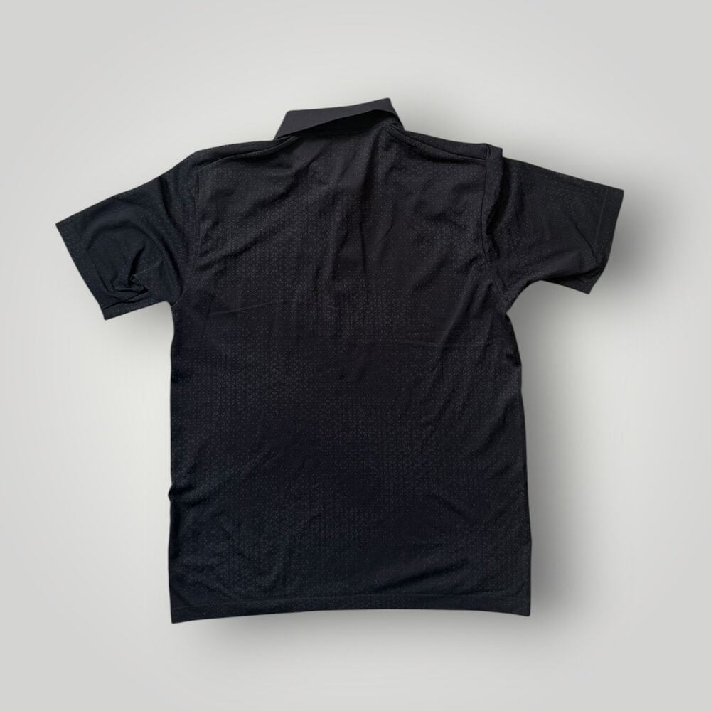 Uniqlo Dry-EX Polo Shirt Men’s M Black Geometric Pattern Short Sleeve NWT - Picture 2 of 4